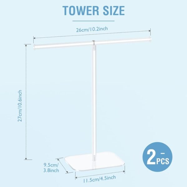 oem/odm jewelry stand necklace stand 2 tower, clear necklace holder jewelry holder, acrylic jewelry organizer, bracelet hanging organizer, display stand for bangles, rings, earrings and watch wholesale supplier & factory