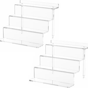 oem/odm niubee acrylic riser display shelf, clear display stand for amiibo funko pop figures,4 tier cupcakes stand perfume organizer and storage (9 inch small) wholesale supplier & factory