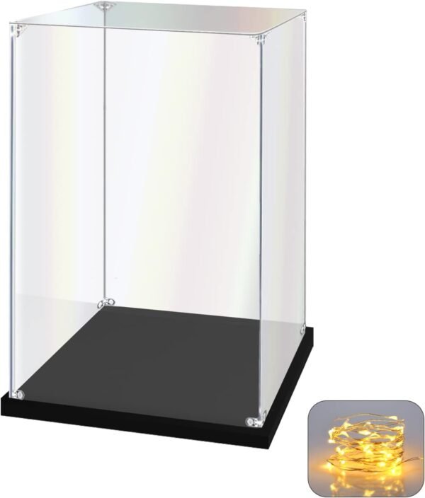 oem/odm acrylic display case for collectibles assemble clear acrylic display box for lego alternative glass case for display figures doll toys home storage(8x8x12 inch, 20x20x30 cm) wholesale supplier & factory