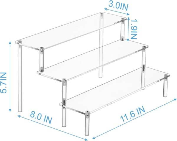 oem/odm large acrylic display risers, perfume stand organizer, clear acrylic shelf risers for display stands for food, tabletop use, amiibo funko pop figure, 3 tier clear cupcake stand risers wholesale supplier & factory