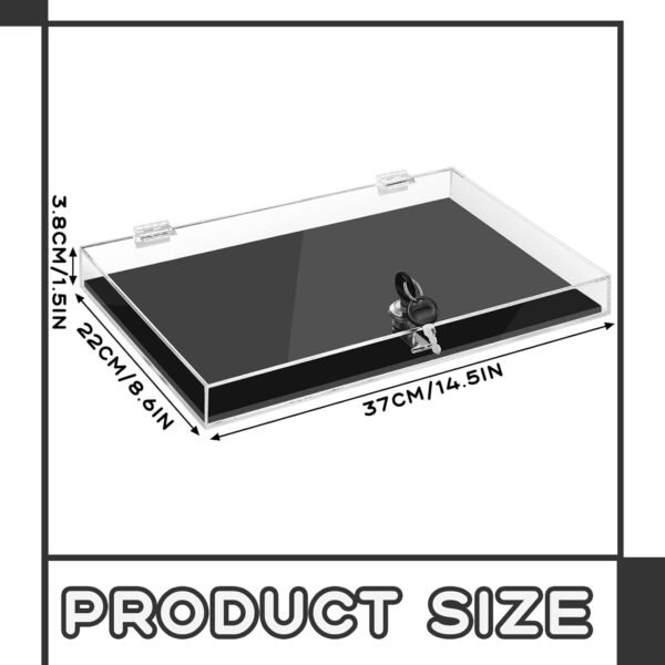 oem/odm weysat acrylic locking display case for jewelry, clear rectangular display box security showcase safe box with lock and key black padding for jewelry selling collector watches knives wholesale supplier & factory