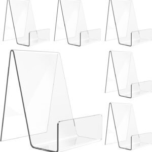 oem/odm 6 pack acrylic book stand, clear easel stand for display, book display holder, display stand for album, cd, magazine, postcard, picture, plate, artworks, phone, tablet wholesale supplier & factory