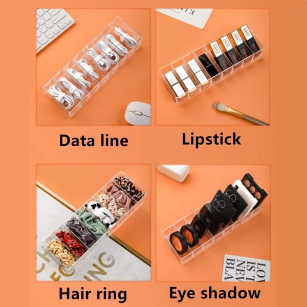 oem/odm clear electronics organizer boxes, 8 capacity acrylic charger organizer, cord organizer case with 10 wire ties, data cable storage box for home, office (with cover) wholesale supplier & factory