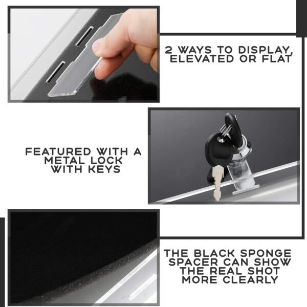 oem/odm weysat acrylic locking display case for jewelry, clear rectangular display box security showcase safe box with lock and key black padding for jewelry selling collector watches knives wholesale supplier & factory