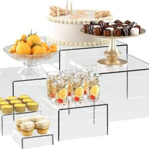 oem/odm 6 clear acrylic boxes for display as buffet risers and stands, food display risers for party, buffet table, food stands for display party (standard, 6pcs, clear) wholesale supplier & factory