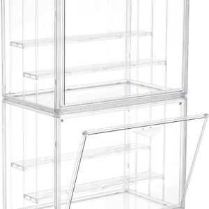 oem/odm acrylic display case for collectibles 3 layer adjustable figure display case with magnetic door clear stackable display box for figures showcase 2pack wholesale supplier & factory