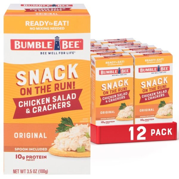 low-cost wholesale bumble bee snack on the run chicken salad with crackers kit, 3.5 oz (pack of 12) - ready to eat, spoon included - shelf stable & convenient protein snack oem/odm services