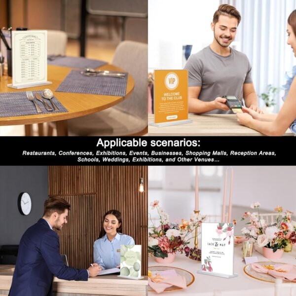 oem/odm acrylic sign holder 8.5 x 11 inch 3 pack, clear display sign stand for store sign holders, vertical double acrylic stands, vendor booth display items wholesale supplier & factory