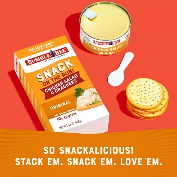 low-cost wholesale bumble bee snack on the run chicken salad with crackers kit, 3.5 oz (pack of 12) - ready to eat, spoon included - shelf stable & convenient protein snack oem/odm services