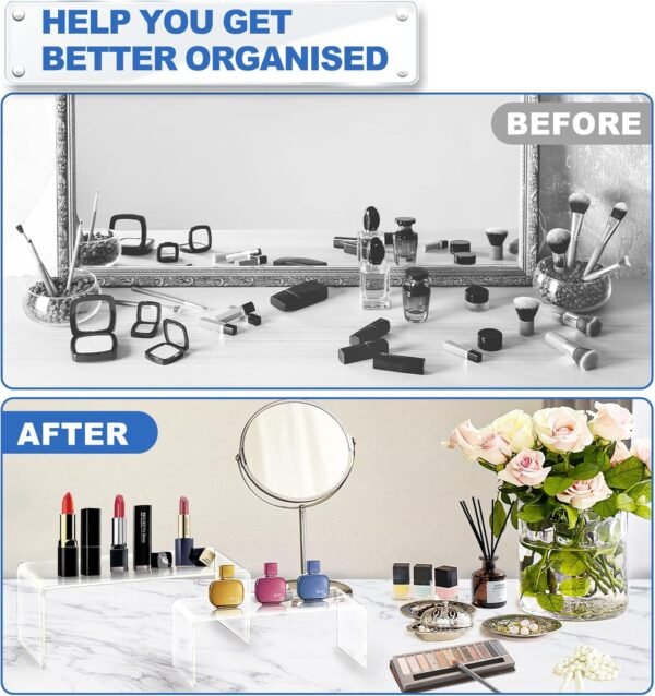 oem/odm aheroi acrylic risers, 20 pcs 4 set display stands, clear rectangular risers for decor, cupcake funko, shoe display (1-3-4-5-6in) wholesale supplier & factory