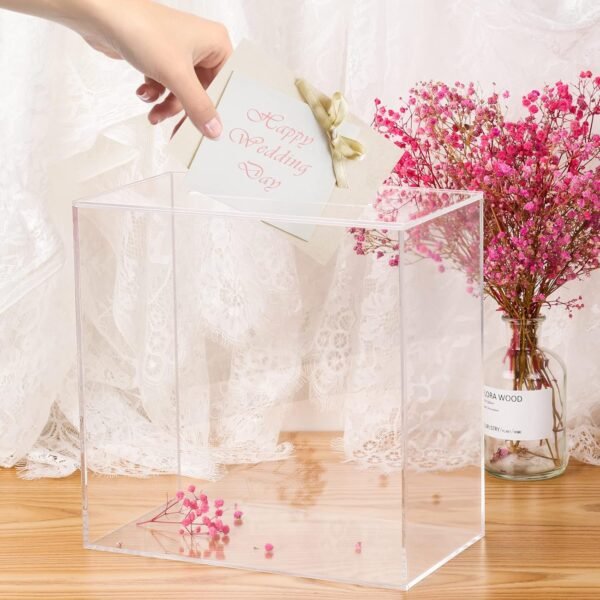 oem/odm clear acrylic wedding card box, large diy card box blank no print for wedding reception, graduation party, bridal shower, keepsake party favor, cosmetic home decor (10 x10 x 5.5 inch) wholesale supplier & factory