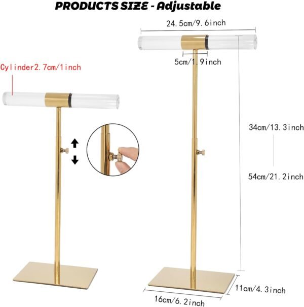 oem/odm acrylic jewelry towers - stainless steel long necklace stand, adjustable height tabletop jewelry organizer for home & boutique wholesale supplier & factory