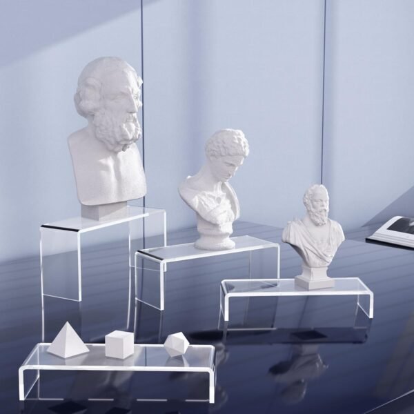 oem/odm goabroa 12 pcs clear acrylic risers display stands, 3 tiers 4mm thick transparent acrylic shelves ideal for collectibles stand, party cake dessert holder, floating visual pop figure display shelves wholesale supplier & factory