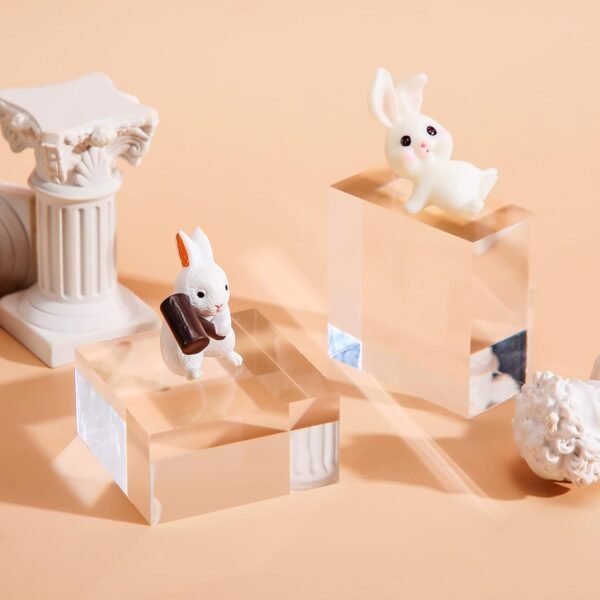 oem/odm vicenpal 4 pieces acrylic square display block 2 x 1 inches clear polished cube jewelry stand ring showcase holder base wholesale supplier & factory
