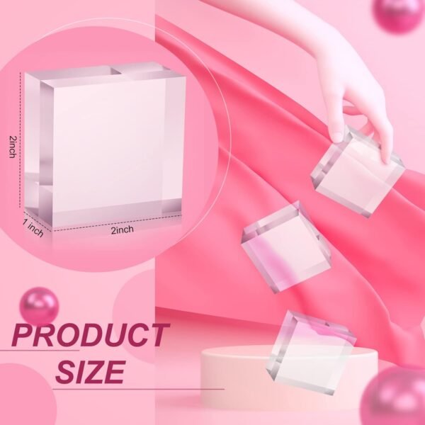 oem/odm vicenpal 4 pieces acrylic square display block 2 x 1 inches clear polished cube jewelry stand ring showcase holder base wholesale supplier & factory