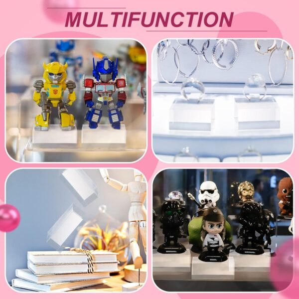 oem/odm vicenpal 4 pieces acrylic square display block 2 x 1 inches clear polished cube jewelry stand ring showcase holder base wholesale supplier & factory