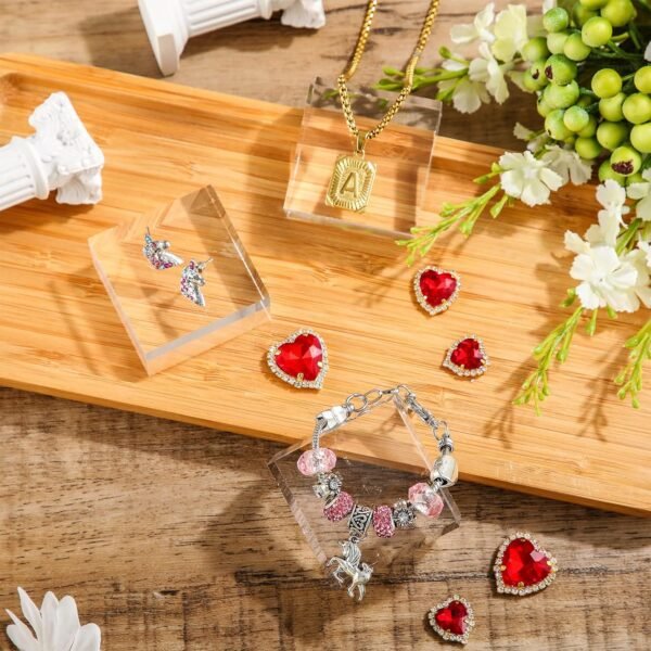 oem/odm vicenpal 4 pieces acrylic square display block 2 x 1 inches clear polished cube jewelry stand ring showcase holder base wholesale supplier & factory