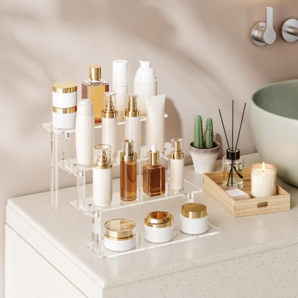 oem/odm winkine acrylic display stand riser, perfume stand organizer 4 tier, holder shelves compatible with funko pop figures, cologne organizer for men, acrylic risers for display, clear bedroom shelf holder wholesale supplier & factory