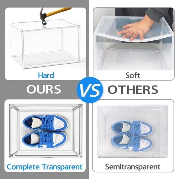oem/odm 10 pack shoe storage box clear plastic stackable acrylic display case with magnetic door sneaker storage for sneakerheads wholesale supplier & factory