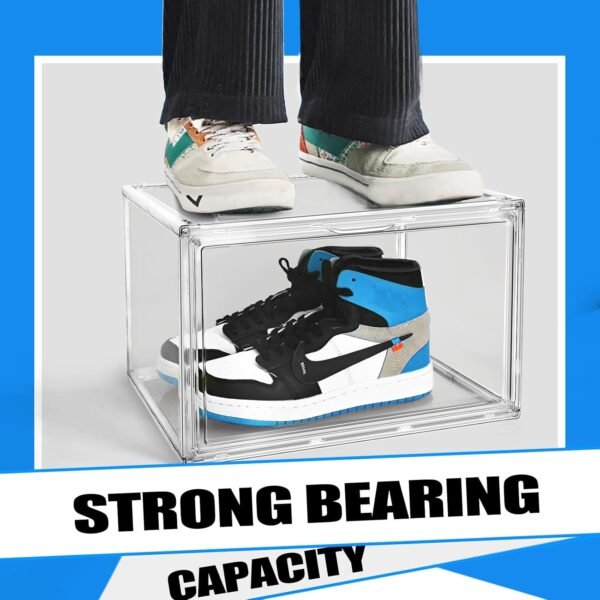 oem/odm 10 pack shoe storage box clear plastic stackable acrylic display case with magnetic door sneaker storage for sneakerheads wholesale supplier & factory