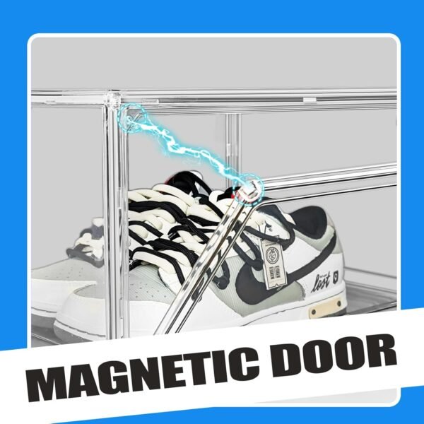 oem/odm 10 pack shoe storage box clear plastic stackable acrylic display case with magnetic door sneaker storage for sneakerheads wholesale supplier & factory