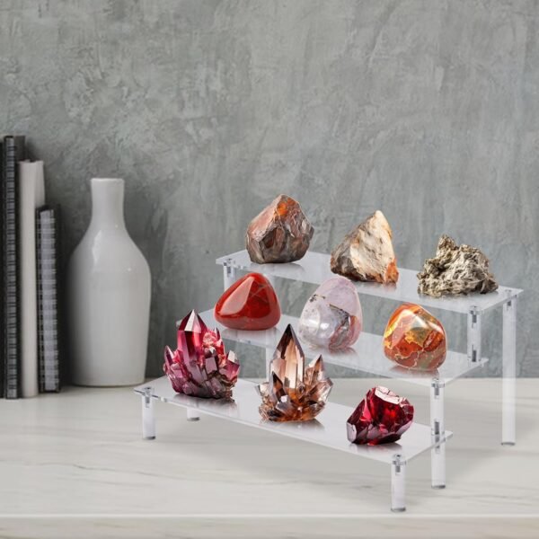 oem/odm 3pcs acrylic risers display stands, 3 tier perfume organizer display shelf & versatile cupcake stand holder, display risers for figures, dessert shelves for party for decoration and organizer wholesale supplier & factory