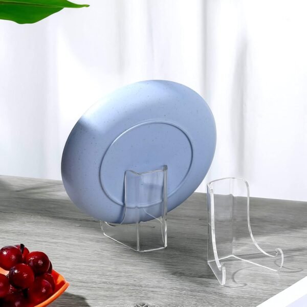 oem/odm chunful 2 pieces acrylic plate stands clear acrylic easels display stands with deep support shelves for display card holder photos book picture table top holder home decors (5.1 x 5 x 6 inch) wholesale supplier & factory