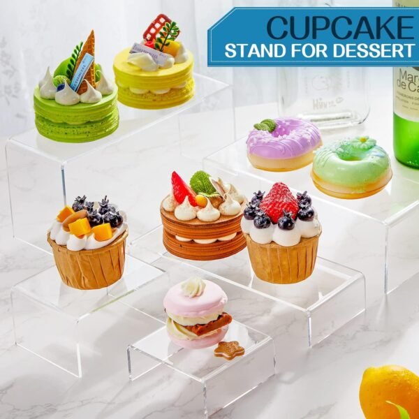 oem/odm sintuff 36 pcs acrylic risers large and medium acrylic risers for display clear display stands collectibles stand shelf for show figures cupcake jewelry wholesale supplier & factory