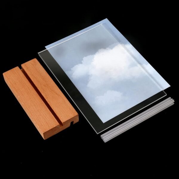 oem/odm tonice 5x7 acrylic sign holder with wood base 3 pack l/t shape vertical or slant back display for wedding, restaurant, store, office, hotel wholesale supplier & factory