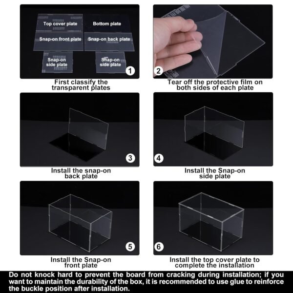 oem/odm uxcell acrylic clear display case box dustproof protection showcase cube collectibles show box 11.8x5.9x3.9inch wholesale supplier & factory