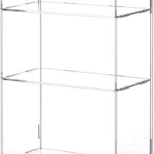oem/odm jusalpha 3 tier clear acrylic bathroom organizer shelf for cosmetic perfume makeup toy spices standing tabletop vanity tray shelf multifunctional sturdy display showcase (8''x 4''x 12'')… wholesale supplier & factory