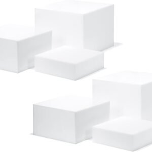 oem/odm red co. set of 3 glossy white acrylic cube display nesting risers with hollow bottoms - 2 pack wholesale supplier & factory