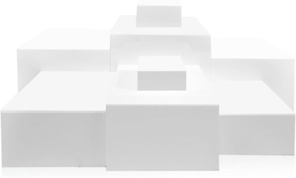 oem/odm 8 pack acrylic risers for display acrylic display nesting cubes hollow bottoms display stand acrylic cube boxes acrylic decorative stand for cosmetics jewelry display wholesale supplier & factory