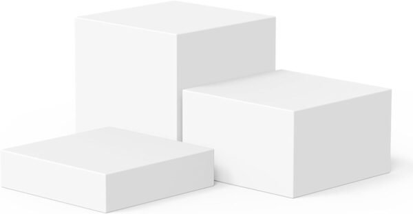 oem/odm buffet risers, food risers for buffet table, display stand shelf to showcase cakes collectibles toys jewelry cosmetics etc, acrylic cube display box risers with hollow bottoms 3pcs 6''x7''x8'' wholesale supplier & factory