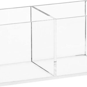oem/odm acrylic makeup organizer and storage, makeup brush holder organizer 2 cube sections, clear makeup cosmetic lipstick bin organizer for drawer, 5.1'' × 2.6'' × 2.4'' wholesale supplier & factory