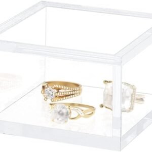 oem/odm aitee small acrylic box with lid, clear cube display case, multi-purpose box square container for holding staples, highlighters, adhesive tape, paper clips, stamps, display in office or home (small) wholesale supplier & factory