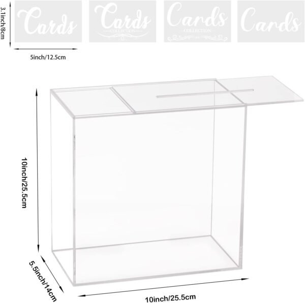 oem/odm clear acrylic wedding card box large diy card boxes with 4 "card" text stickers gift money box holder for wedding reception anniversary birthday party baby shower graduation decorations wholesale supplier & factory