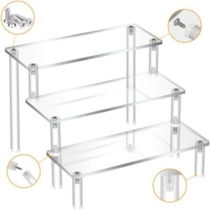 oem/odm acrylic display riser, clear perfume organizer stand, cupcake stand holder, dessert table display shelf, skin care organizer collectibles display stand for decoration and organizer, 3tier wholesale supplier & factory