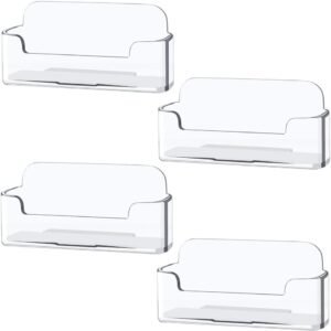 oem/odm 4 pack clear plastic business card holder,acrylic business card display for desk business card stand wholesale supplier & factory