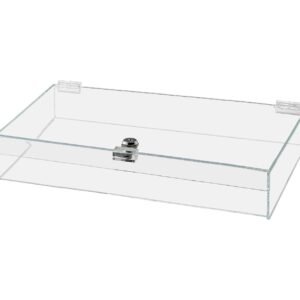 oem/odm acrylic locking display case with keys 16" x 13" x 3" clear rectangular countertop lucite tray with lid for artifacts antiques collectibles jewelry currency and coins by marketing holders wholesale supplier & factory