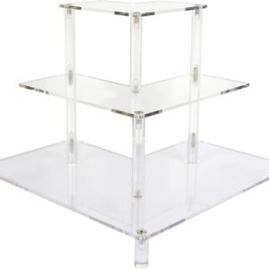 oem/odm 3 tier acrylic display riser, display stand for amiibo funko pop figures, corner shelf for living room, bathroom, home wholesale supplier & factory