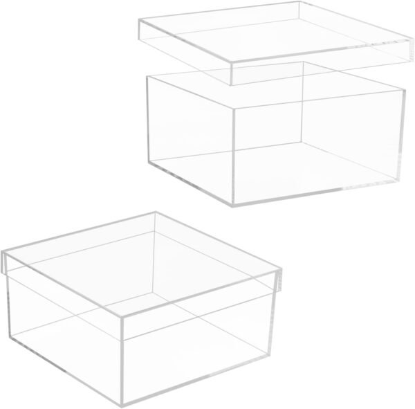 oem/odm clear acrylic square cube plastic box, plastic acrylic gift box rectangle cube containers with lid, storage boxes 7.9x7.9x3.9 inches for craft supplies, sewing home organizers wholesale supplier & factory