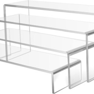 oem/odm a+ design acrylic display risers suitable for cupcake retail shoe showcase jewelry funko pop figures (clear 4 pack set) wholesale supplier & factory