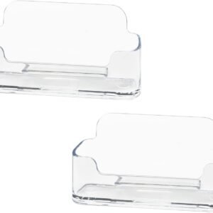 oem/odm acrylic business card holder for desk, clear plastic business cards display holders stand, fits 30-50 business cards wholesale supplier & factory