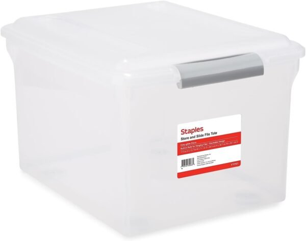 oem/odm staples store & slide hanging file box, latch lid, letter/legal size, clear wholesale supplier & factory