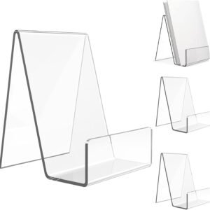 oem/odm 4 pack acrylic bookshelf, 12 in transparent acrylic display stand, easel book mobile computer tablet display board, suitable for displaying books, magazines, art books, albums, postcards, records cd wholesale supplier & factory