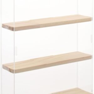 oem/odm nonemey clear acrylic display case stand with wood base 2 tier、3 tier、12/24 compartments storage box wall mount showcase dustproof organizer box for collectibles (3tier 12×3.3×15inch) wholesale supplier & factory
