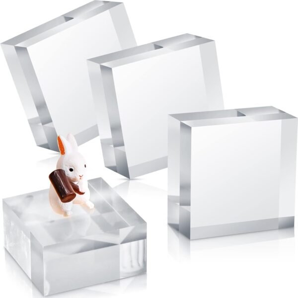 oem/odm vicenpal 4 pieces acrylic square display block 2 x 1 inches clear polished cube jewelry stand ring showcase holder base wholesale supplier & factory