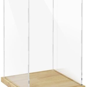 oem/odm benchpro clear acrylic display case for trophy, collectibles, assemble cube display box stand dust proof protection showcase for action figures toys. (1" thick wood, 20" h x 12" l x 12" d) wholesale supplier & factory
