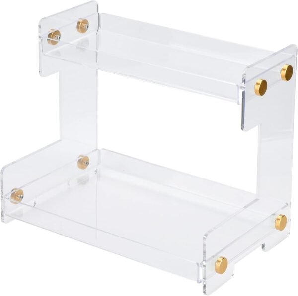 oem/odm ffk bathroom organizer countertop 2-tier storage：bathroom counter organizer acrylic standing holder cosmetic storage perfume shelf for bathroom bedroom dressing table1 wholesale supplier & factory